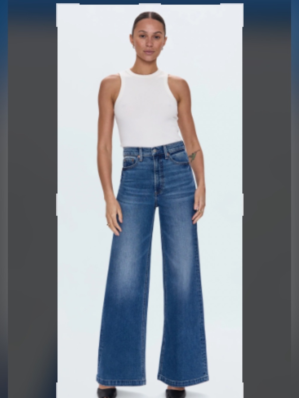 Pistola High-Rise Wide Leg Jeans in Medium Blue Wash 27P
